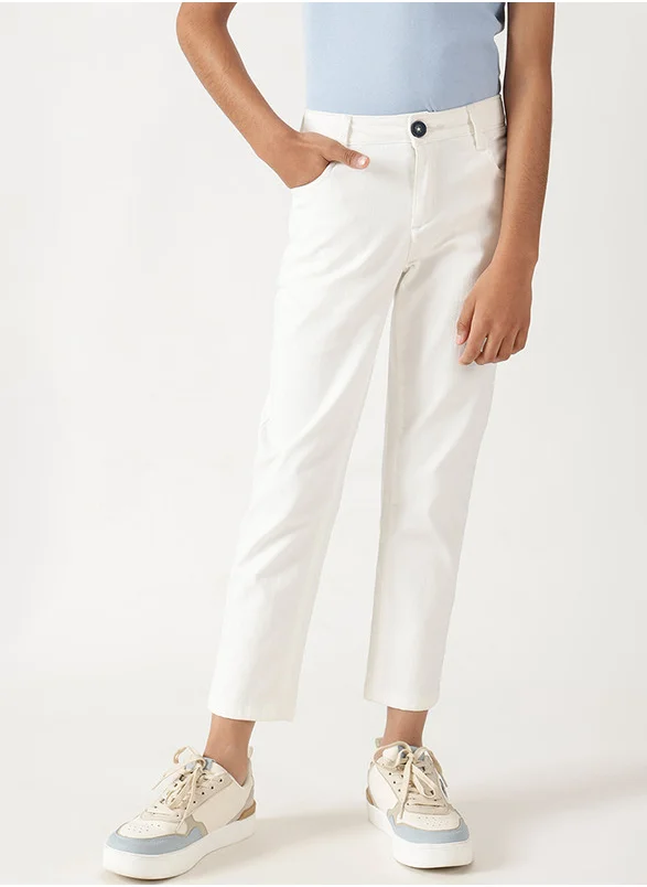 ون فرايدي One Friday Boys White Regular Fit Solid Trouser