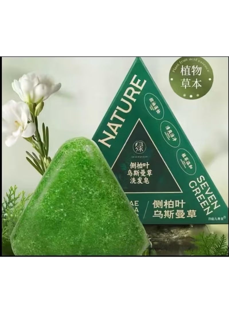 طبيعة Seven Green Nature Triangle Natural Plant-based Solid Soap Shampoo - Image 1