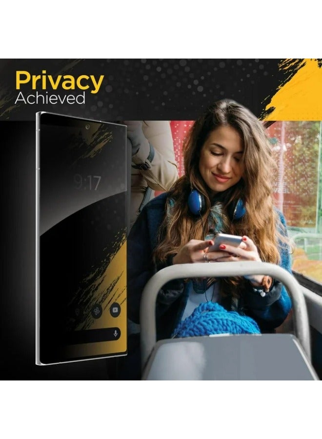واقي شاشة للخصوصية لـ سامسونج جالاكسي S24 بلس (Galaxy S24 Plus)، واقي من الزجاج المقسى بدرجة صلابة 9، مضاد للخدش و مضاد للتجسس (لقافة) و بوضوح عالي HD جودة عالية وحماية من الدرجة العسكرية من S-TOP
