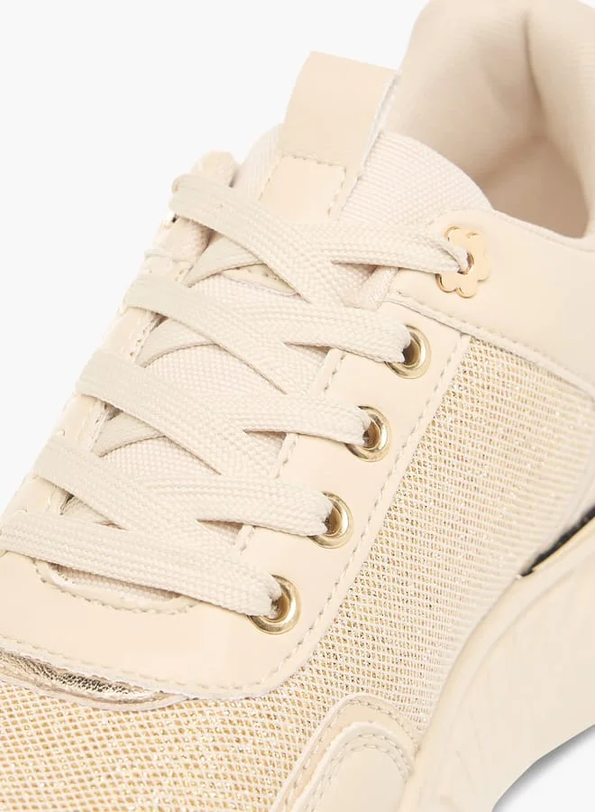 MISSY Women Missy Panelled Chunky Sneakers with Lace-Up Closure