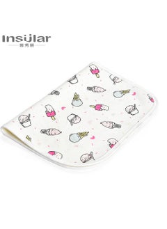 زد 60×90cm Baby Waterproof Bed Pad with 100% Cotton Surface for Kids, Toddlers, Adults, Reusable and Washable Incontinence Underpads Mat for Pack n Play and Crib, Ice Cream  - Image 1