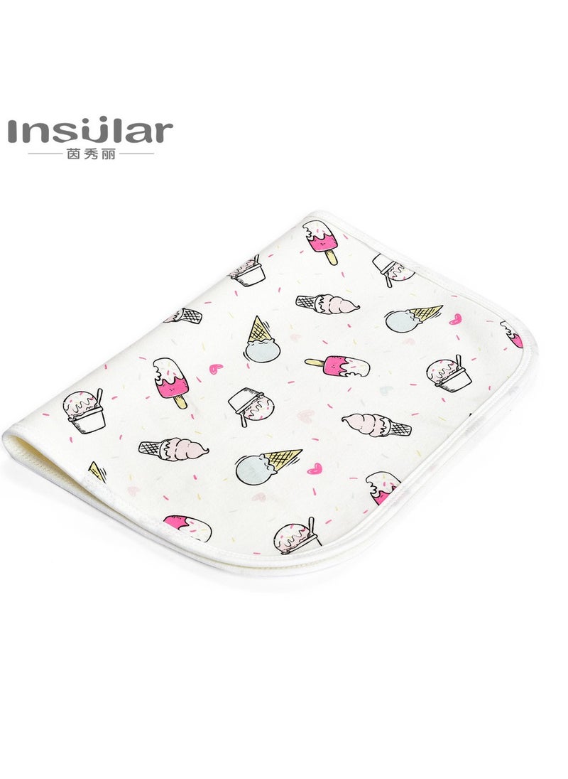 xozgdovg 60×90cm Baby Waterproof Bed Pad with 100% Cotton Surface for Kids, Toddlers, Adults, Reusable and Washable Incontinence Underpads Mat for Pack n Play and Crib, Ice Cream  - Image 1