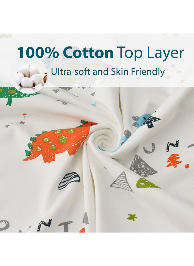 xozgdovg 60×90cm Baby Waterproof Bed Pad with 100% Cotton Surface for Kids, Toddlers, Adults, Reusable and Washable Incontinence Underpads Mat for Pack n Play and Crib, Ice Cream  - Image 2