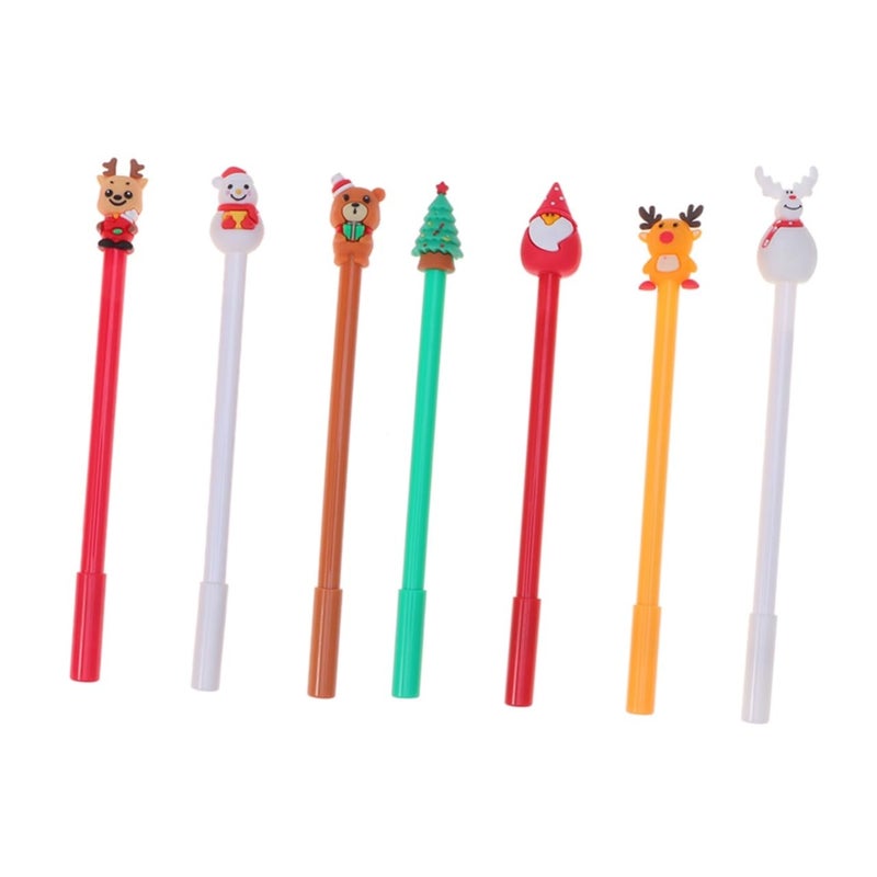 Christmas Cartoon Santa Elk Snowman Ballpoint Pens 8 Pack Student Stationery Gift Set - Image 2