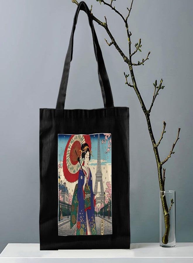PrintingZone Canvas Tote Bag for Women with Zip and Inner Pocket for Shopping, Office, Travel and Daily Use(BTB-74)(BTB-74) - Image 2