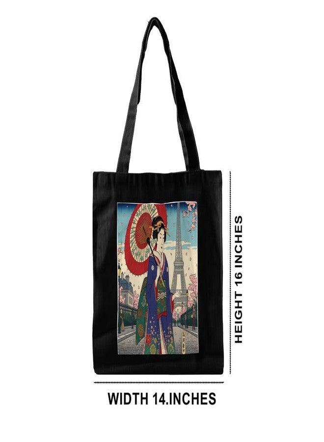 PrintingZone Canvas Tote Bag for Women with Zip and Inner Pocket for Shopping, Office, Travel and Daily Use(BTB-74)(BTB-74) - Image 5