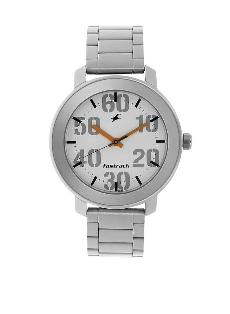 fastrack Fastrack Quartz Analog White Dial Stainless Steel Strap Watch for Guys - Image 1