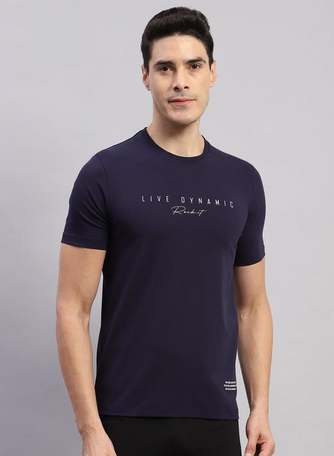 Rock.it Men Navy Blue Printed T-Shirt - Image 1