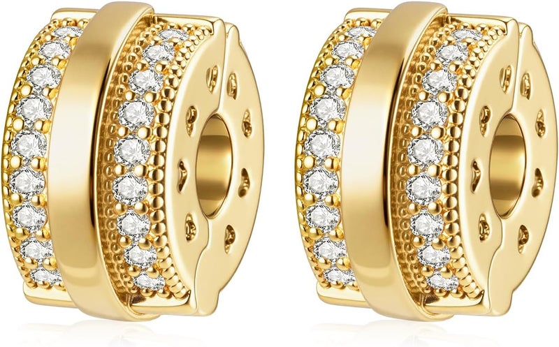 DALARAN Stopper Beads for Bracelets 925 Sterling Silver Clip Spacer Charm Bracelet Stoppers - Image 1