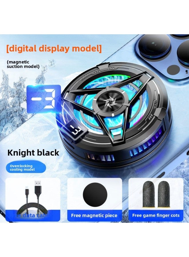 Semiconductor Intelligent Mobile Phone Cooler Magnetic Absorption TEC Refrigerator Back Clip Style Game Cooling Tool-Color:[Electric Competition Quality Finger Coat] Mobile Phone Magnetic Semiconductor Radiator-Digital Display-Black  - Image 1