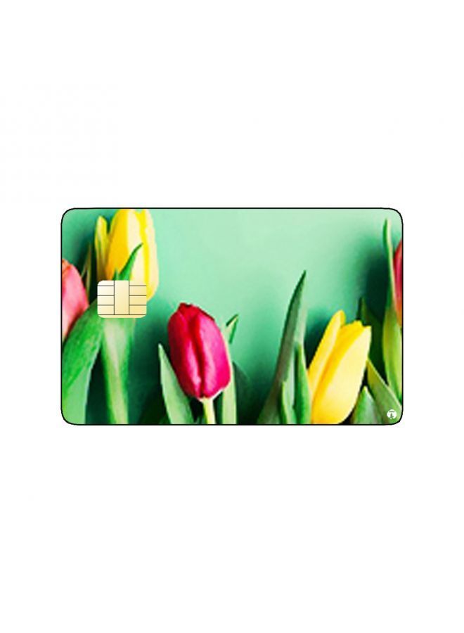 RKN PRINTED BANK CARD STICKER Beautiful Colorful Flowers Picture - Image 2