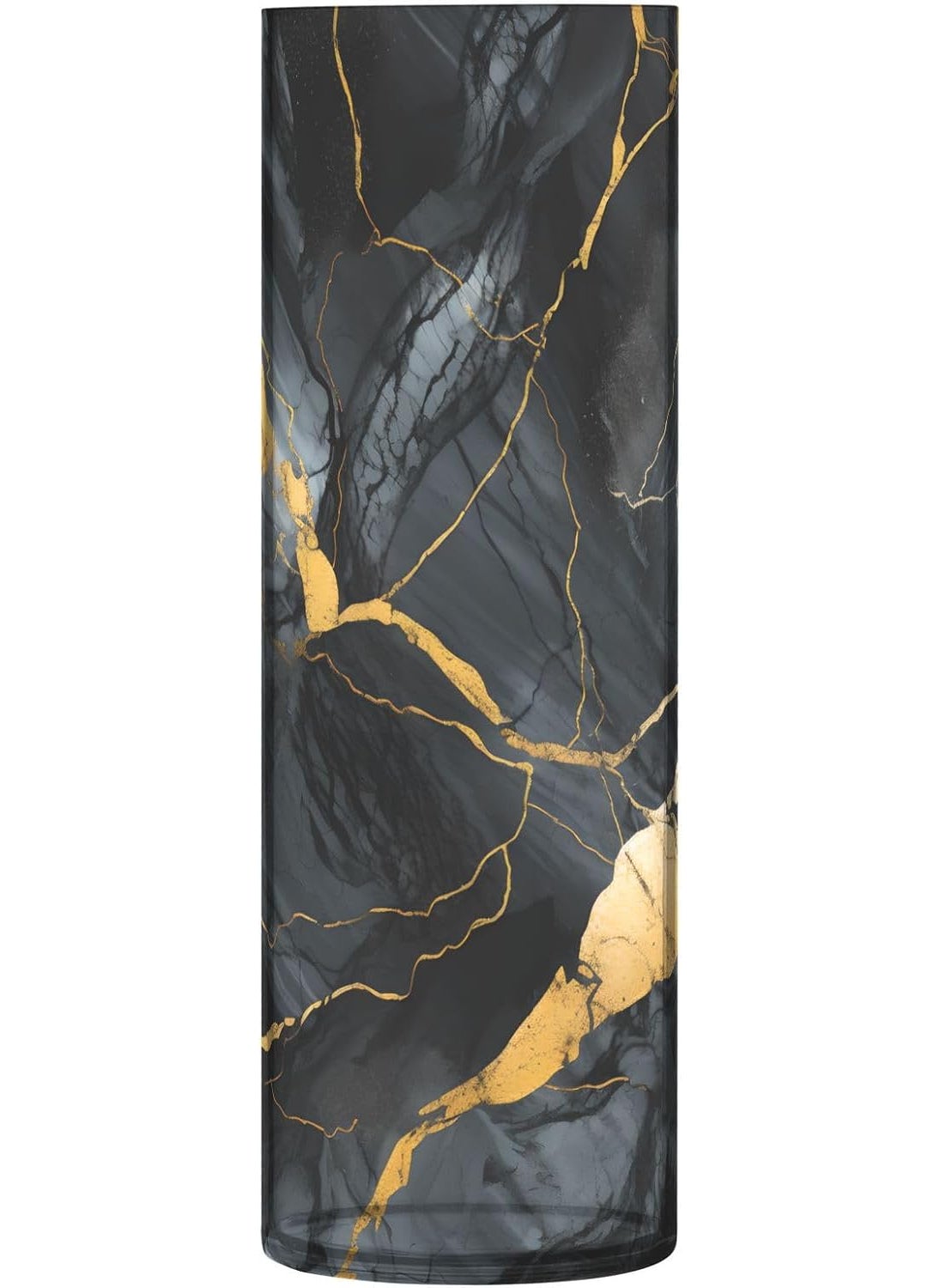 ALAZA ALAZA Gold  Black Marble Flower Vase Decorative Floreros for Home Decor Bedroom Living Room Office Table Shelf Bathroom  - Image 1