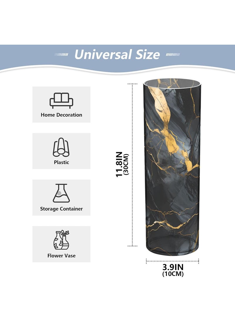 ALAZA ALAZA Gold  Black Marble Flower Vase Decorative Floreros for Home Decor Bedroom Living Room Office Table Shelf Bathroom  - Image 2