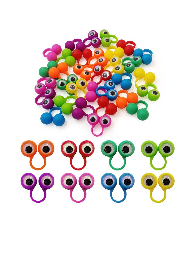 SUNSAR 24Pcs Eye Finger Puppets Googly Eye Finger Puppets Wiggly Eyeball Finger Puppet Rings Eye Finger Toy Colour random - Image 1