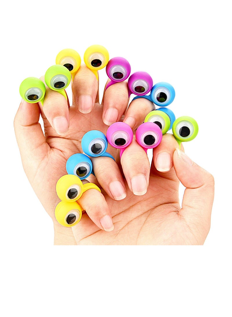 SUNSAR 24Pcs Eye Finger Puppets Googly Eye Finger Puppets Wiggly Eyeball Finger Puppet Rings Eye Finger Toy Colour random - Image 3
