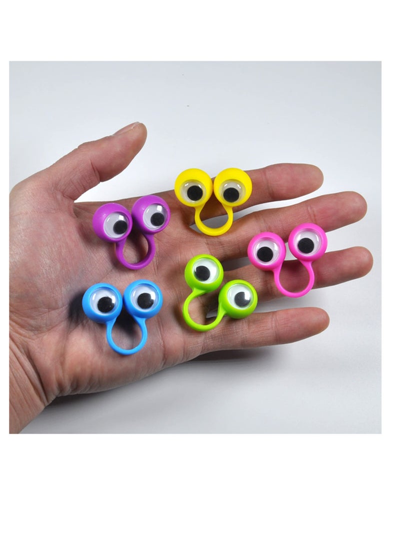SUNSAR 24Pcs Eye Finger Puppets Googly Eye Finger Puppets Wiggly Eyeball Finger Puppet Rings Eye Finger Toy Colour random - Image 5