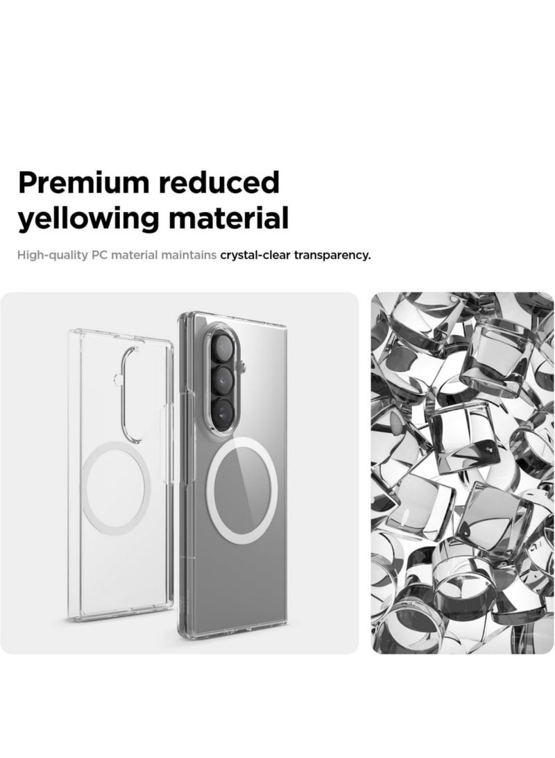 Aookay for Samsung Galaxy Z Fold 7 Magnetic Case, [Compatible with MagSafe] [Mil-Grade Protection] [Anti-Yellowing] Magnetic Slim Clear Shockproof Anti-Yellowing for Z Fold 7 (Clear) - Image 5