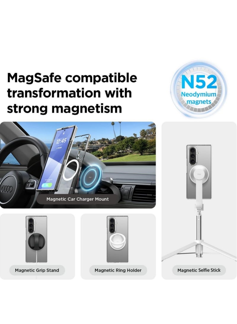 Aookay for Samsung Galaxy Z Fold 7 Magnetic Case, [Compatible with MagSafe] [Mil-Grade Protection] [Anti-Yellowing] Magnetic Slim Clear Shockproof Anti-Yellowing for Z Fold 7 (Clear) - Image 3