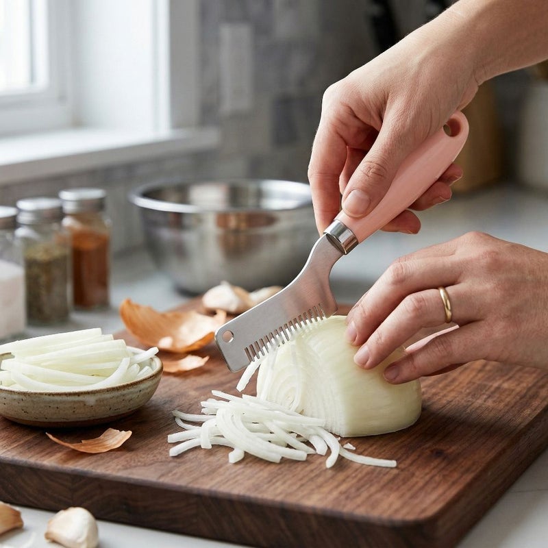 Green Plastic Scallion Chopper And Herb Cutter Garlic Mincer For Home Restaurant Meal Prep - Image 3