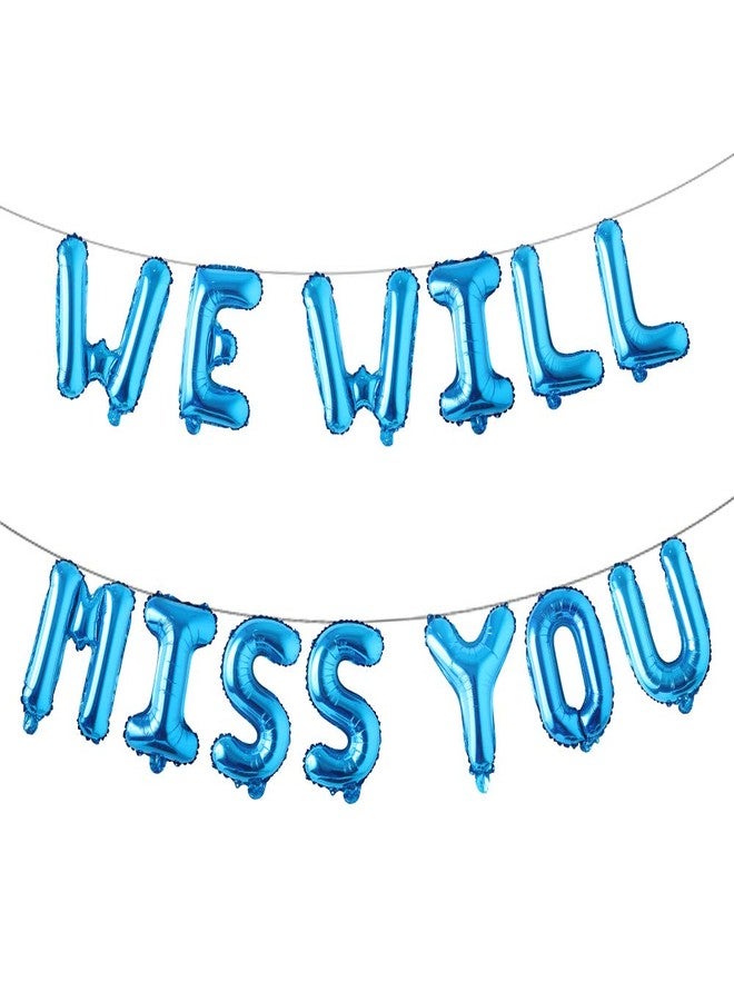 RUIANSI Farewell Party Decorations Supplies We Will Miss You Balloon Banner Kit Going Away Party Goodbye Retirement Office Work Party Office Work Graduation Decorations (WE WILL MISS YOU BLUE) - Image 1