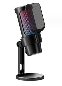 MMG Gaming Microphone, USB PC Mic for Streaming, Podcasts, Recording, Condenser Computer Desktop Mic on Mac/PS4/PS5, with RGB Control, Mute Touch, Headphone Jack, Pop Filter, Stand-AmpliGame A8  - Image 1