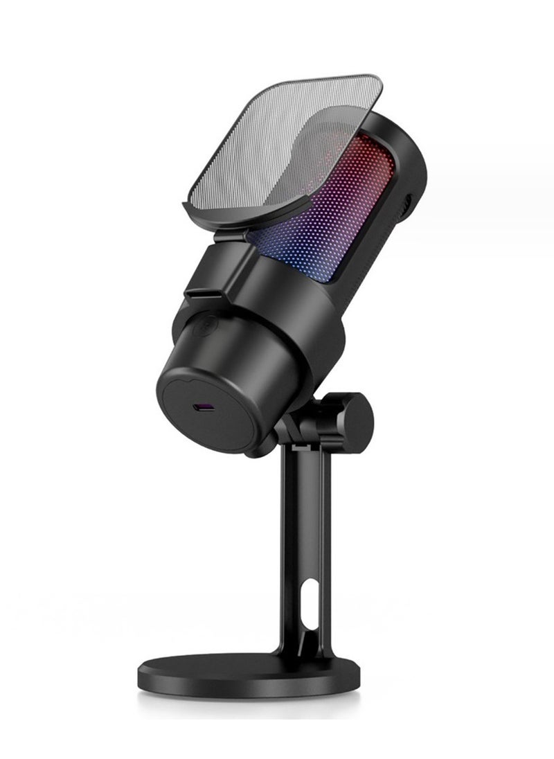 MMG Gaming Microphone, USB PC Mic for Streaming, Podcasts, Recording, Condenser Computer Desktop Mic on Mac/PS4/PS5, with RGB Control, Mute Touch, Headphone Jack, Pop Filter, Stand-AmpliGame A8  - Image 2