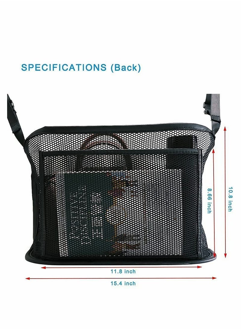 Y&D - Car Net Pocket, Large Capacity Storage Bag Hanging Between Seats, Front Seat Handbag Holder, Suitable for Storing Wallets Mobile Phones Document Bags Tissues Handbags (Black) - Image 1