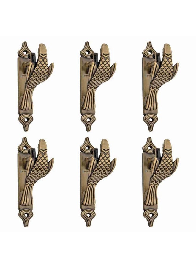 Arena Curtain Holder Support Aluminium for Door and Windows Fitting 1 inch Rod End Cap Pocket Size for Home Décor Brass Antique Finish (Pack of 6) - Image 3