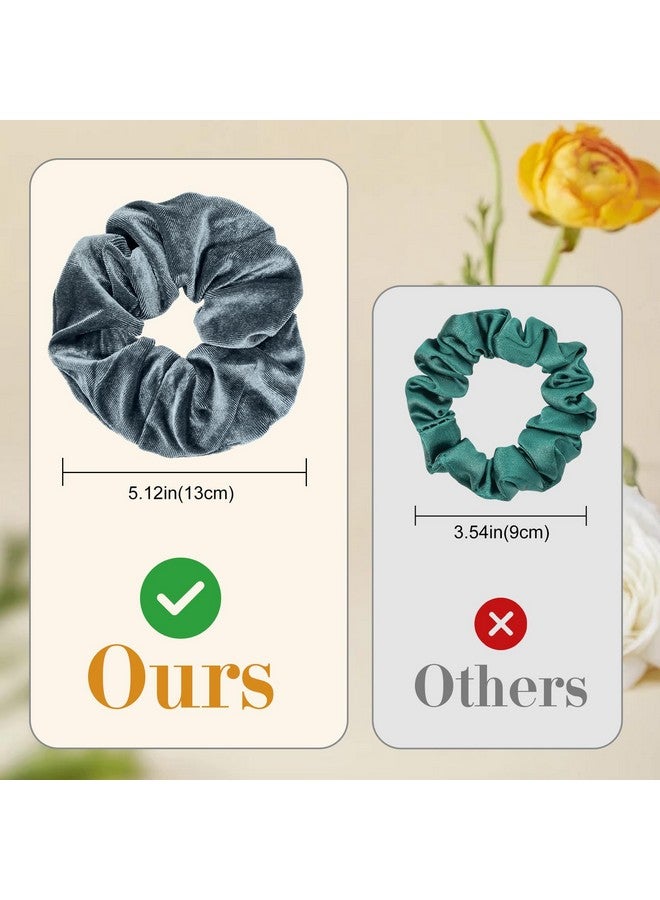 Lolalet Lolalet Large Soft Velvet Scrunchies for Hair, Elastic Hair Bands Scrunchy for Women Girls, Ponytail Holder Hair Accessories Teens for Thick Curly Hair -4 Pack, Style A  - Image 3