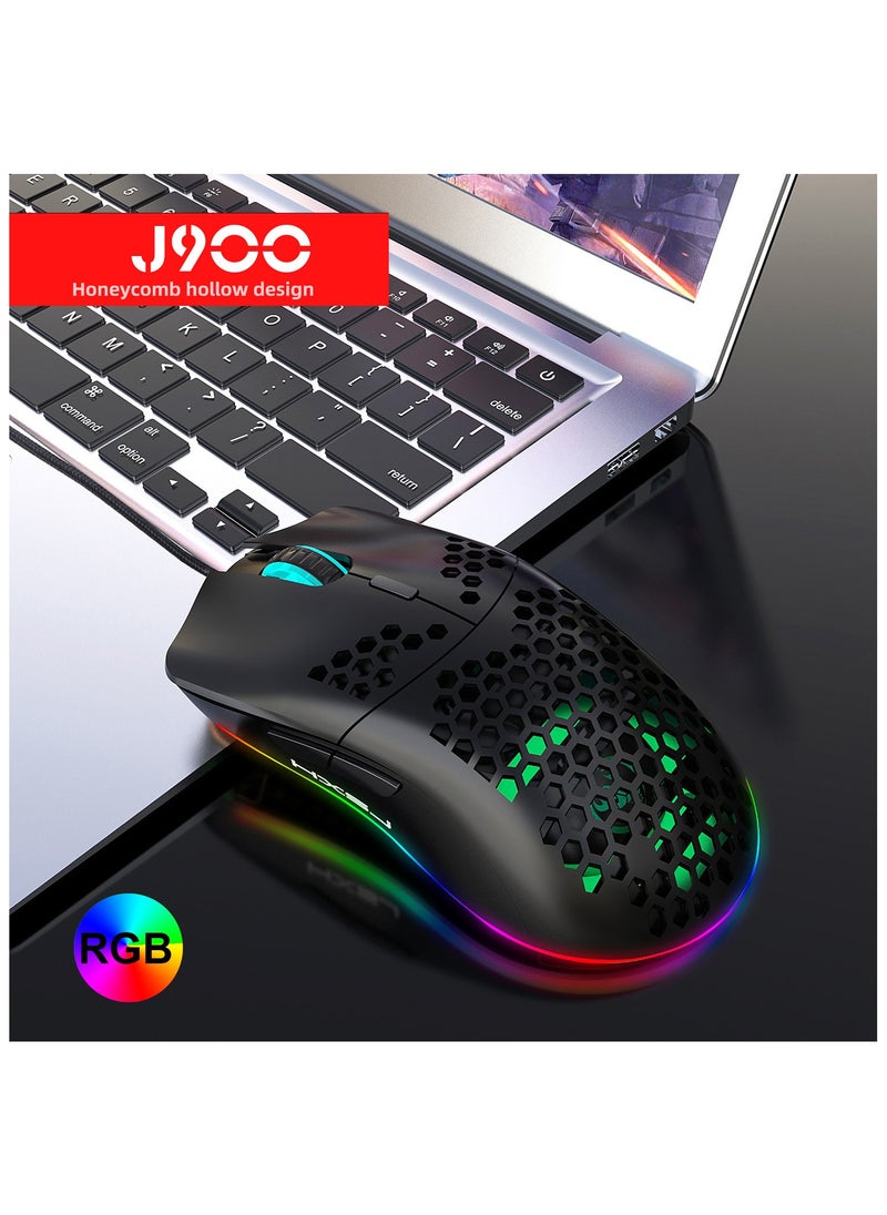 HXSJ - HXSJ New 61keys wired luminous mechanical keyboard set RGB hole mouse office game keybaord - Image 1