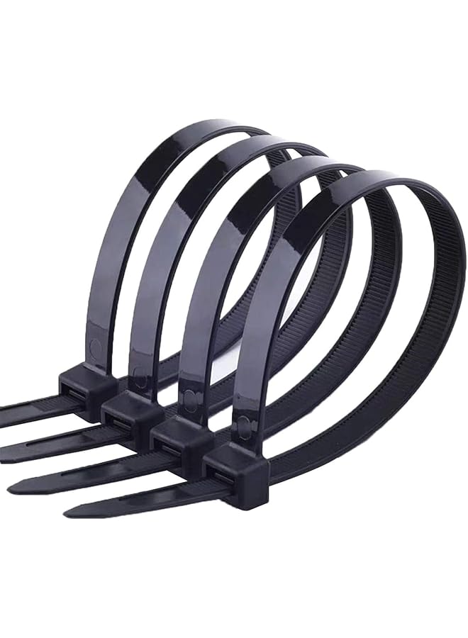 PROMASS Heavy Duty Long Black Cable Ties, (400mm x 7.6mm),[ Pack of 25],16" Tensile Strength 55Kg(120lbs) Nylon Zip Ties, Plastic Tie Wraps, Secure Self-Locking Mechanism, for Home, Garden, Office and DIY