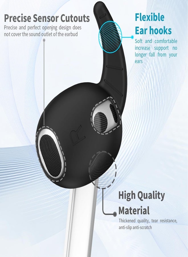 TUDIOW Ear Hook Covers for Samsung Galaxy Buds 3, Non-Slip Sports Earbuds Silicone Wingtip Anti-Scratch Galaxy Buds 3 Black 5 Pairs - Image 4