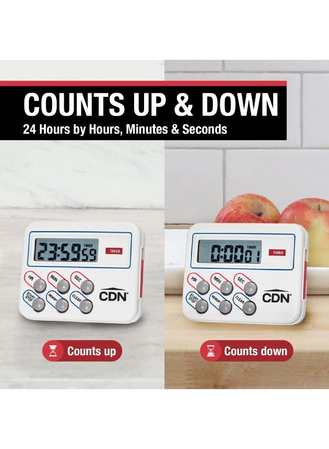 CDN CDN Multi-Task Timer & Clock | Counts Up & Down, 24 Hours by Hours, Minutes & Seconds, Memory, Clock, Stopwatch, Stand, Hang, Magnet Mounting - TM8  - Image 3