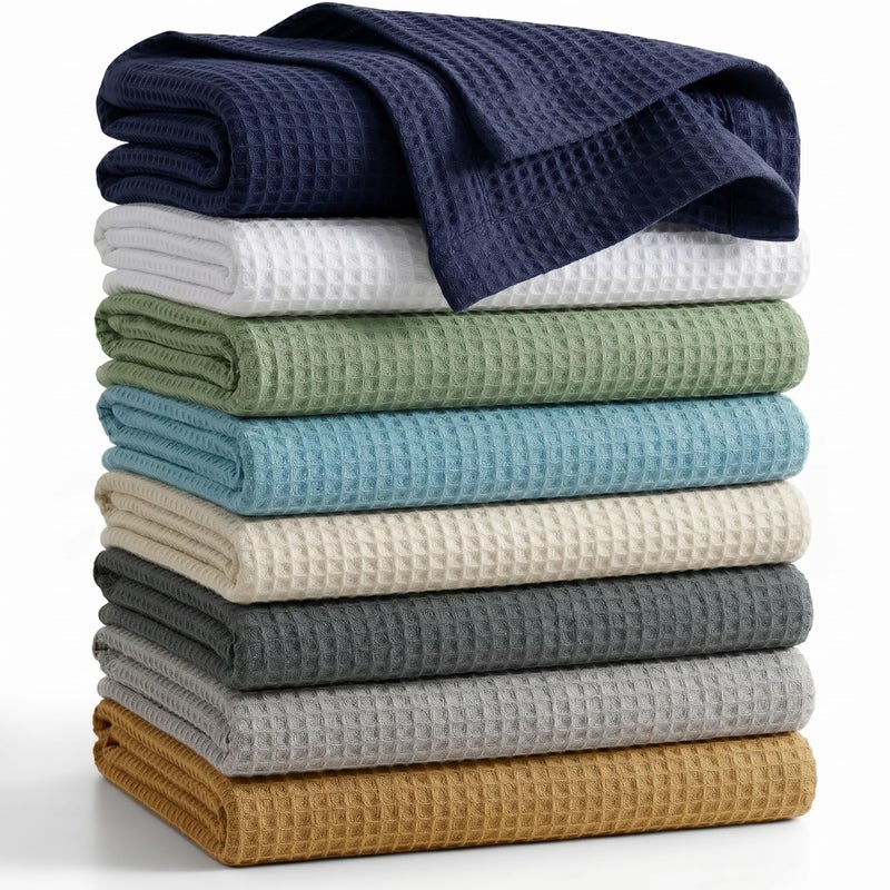 Tex Trend 100 Cotton Waffle Weave Blanket Twin Size Soft Breathable Cooling Blanket for Bed Lightweight Cozy Summer Spring Bedding Grey 60x90 - Image 2