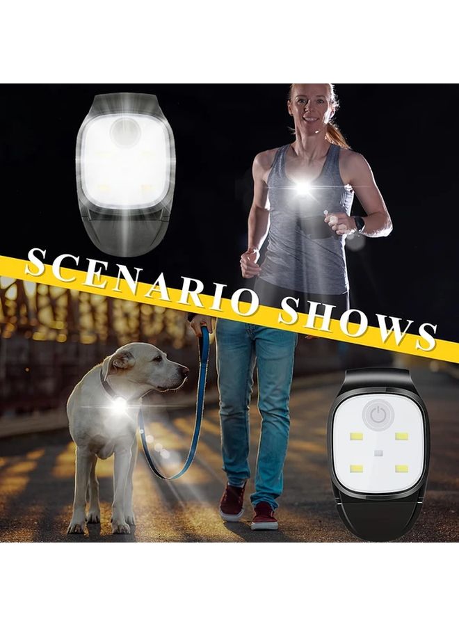 Black USB Clip Light With White Red Warning Modes Hands Free LED Flashlight Rechargeable For Night Running Hiking Camping Dog Walking - Image 5