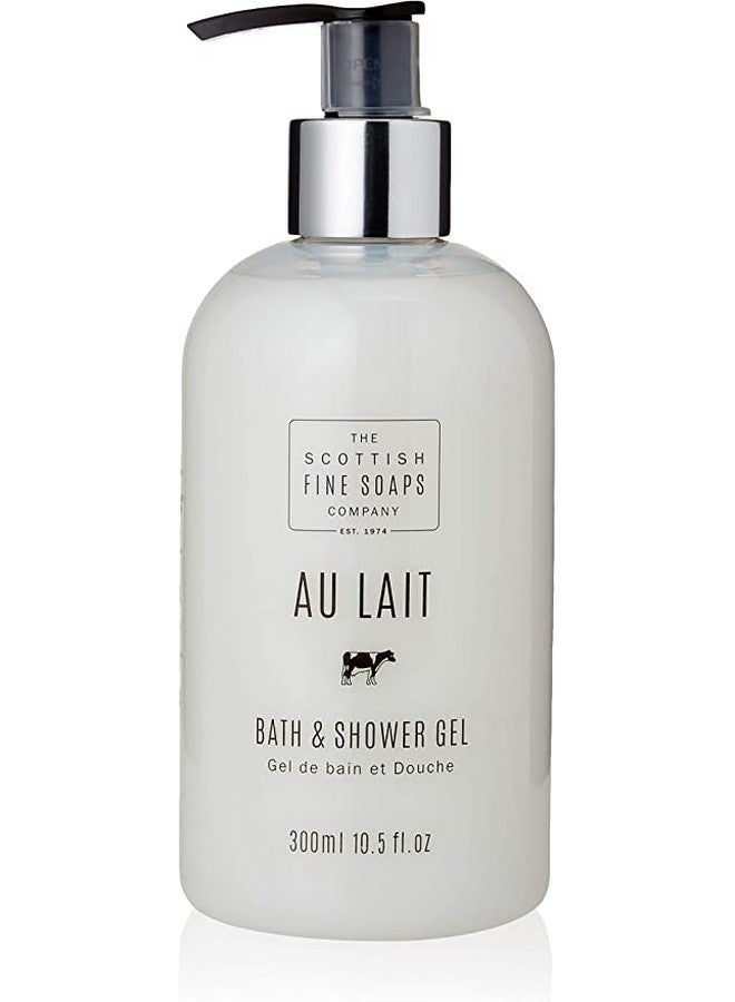 Scottish Fine Soaps Au Lait Bath & Shower Gel 300Ml Pump Bottle - Image 1