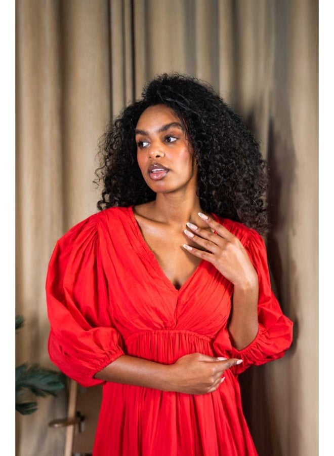 SJON Sunset Reverie Puff-Sleeve Maxi Dress - Image 2