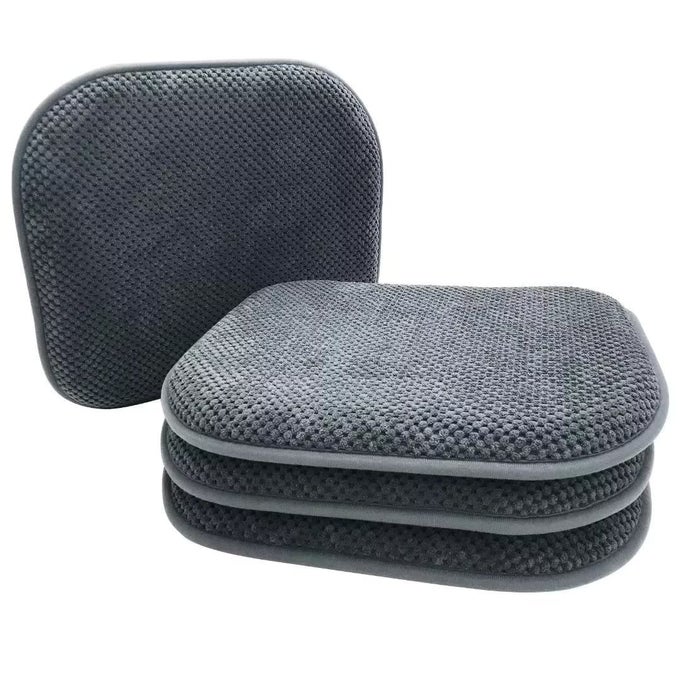 GREY FOAM SEAT CUSHIONS KITCHEN CHAIRS PADS FOR DINING CHAIRS NON SLIP PATIO SEAT CUSHIONS SET OF 4 WASHABLE U SHAPED SOFT THICK LARGE METAL WOODEN CHAIR CUSHIONS17 X 15