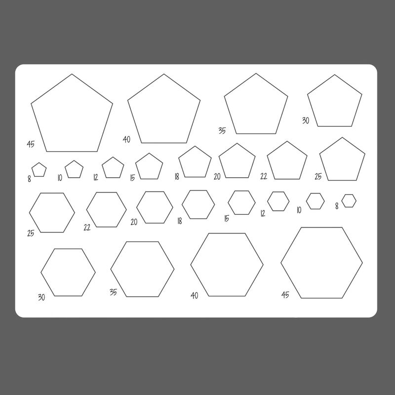 CLITHS Geometric Shape Stencils Set Reusable Plastic Template for Jewellery Making Drawing DIY Art School Projects - Image 2