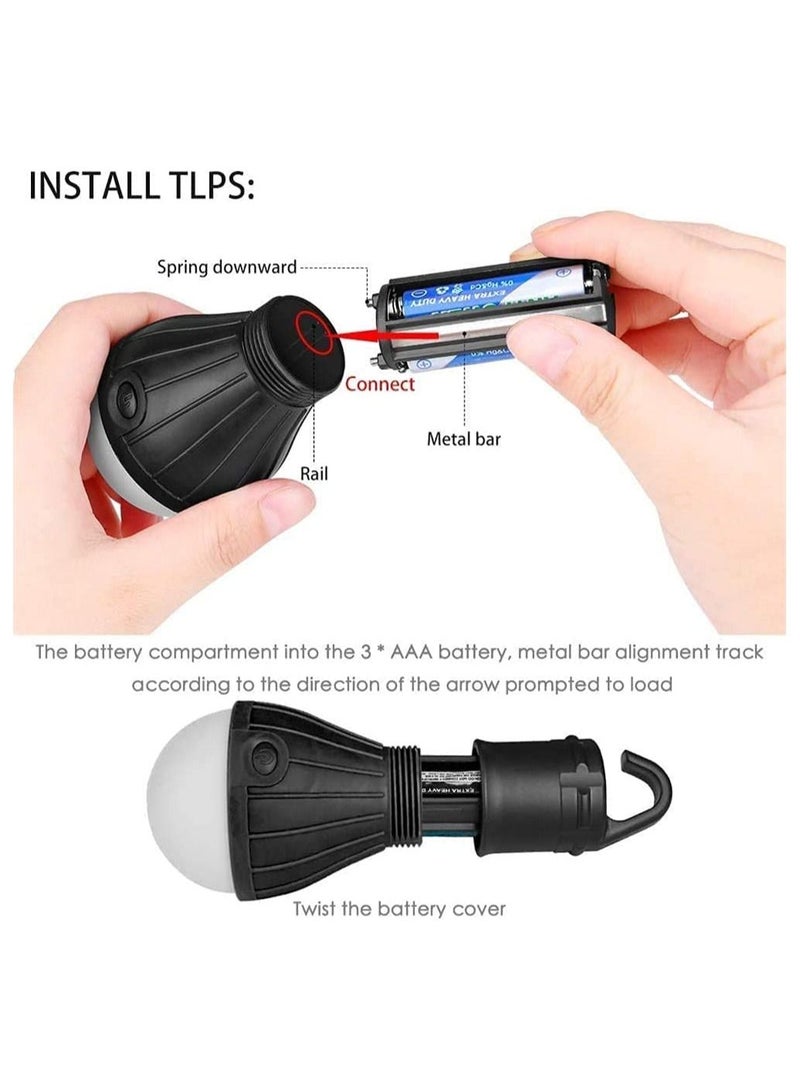 سيوسي ضوء خيمة التخييم ، ضوء التخييم ، مصباح خيمة LED ، فانوس تخييم مقاوم للماء ، مصباح إضاءة محمول للطوارئ للتخييم والتنزه والصيد مرآب يعمل بالطاقة في حالات الطوارئ (3 عبوات) - Image 5