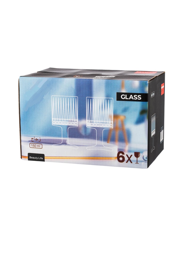 Delisoga Set of 6 clear glass square base juice glasses 160ml - Image 5