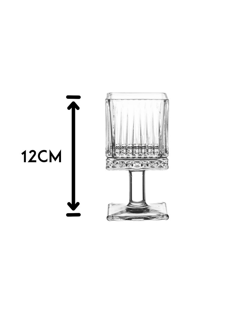 Delisoga Set of 6 clear glass square base juice glasses 160ml - Image 4