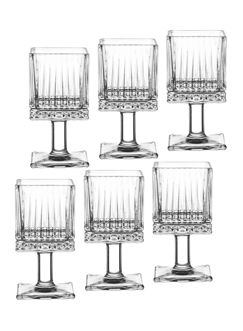 Delisoga Set of 6 clear glass square base juice glasses 160ml - Image 3