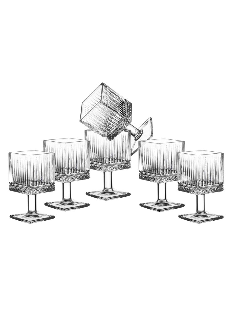 Delisoga Set of 6 clear glass square base juice glasses 160ml - Image 2