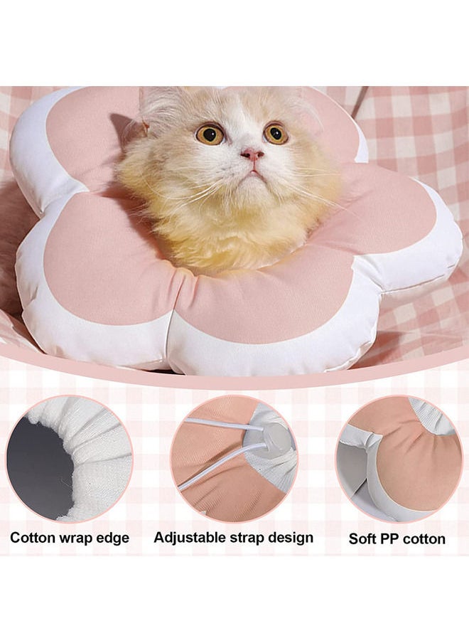 Neostyle Adjustable Cat Cone Recovery Collar,Elizabeth Collar,Soft Dog Cone for Cats and Dogs after Surgery(pink flower waterproof)  - Image 3