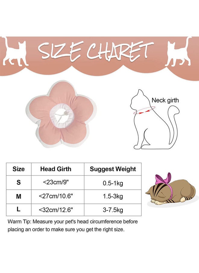 Neostyle Adjustable Cat Cone Recovery Collar,Elizabeth Collar,Soft Dog Cone for Cats and Dogs after Surgery(pink flower waterproof)  - Image 2