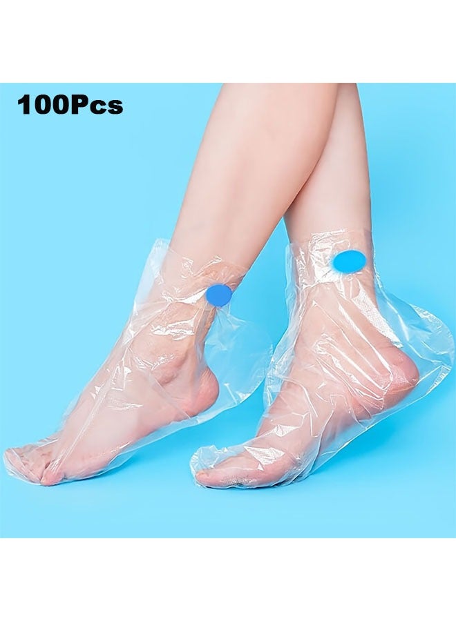 100 Piece Disposable Foot Covers, Anti-Dry Cracked Foot Mask Foot Covers, Feet Protectors Covers,Hot Wax Therapy Booties Bags Covers - Image 1