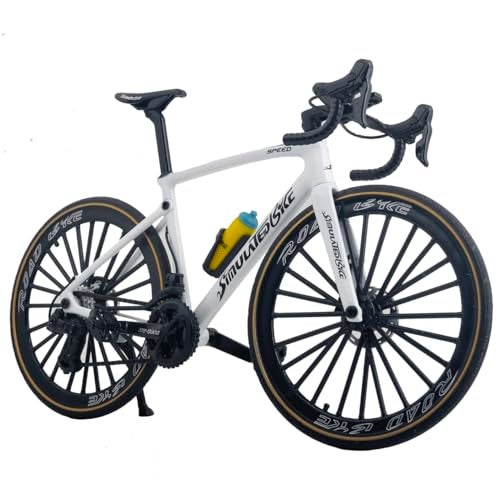 Kuasting 18 Scale Alloy Bicycle Model Road Bike Toy Cake Topper Desktop Decoration Crafts for Cycling Lovers Bike Racers Athletes Children White - Image 1