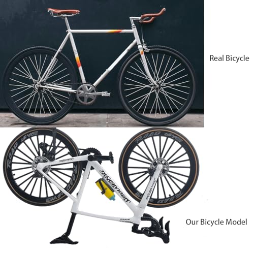 Kuasting 18 Scale Alloy Bicycle Model Road Bike Toy Cake Topper Desktop Decoration Crafts for Cycling Lovers Bike Racers Athletes Children White - Image 5