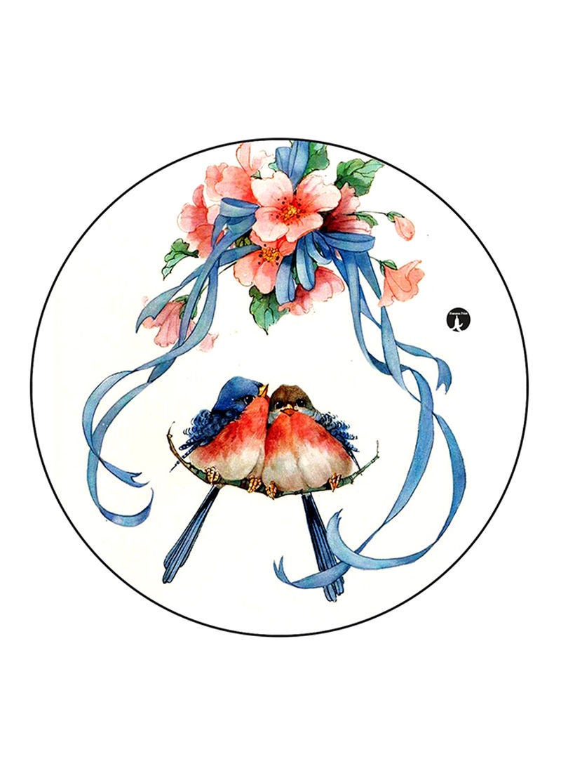 RKN Birds Printed Mouse Pad  Round  Multicolour